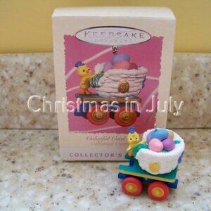 Hallmark 1997 Colorful Coal Car Cottontail Express Easter train Ornament